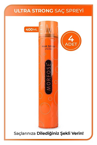 Morfose Saç Spreyi Turuncu 400ml Ultra Sert - Strong 4 Adet