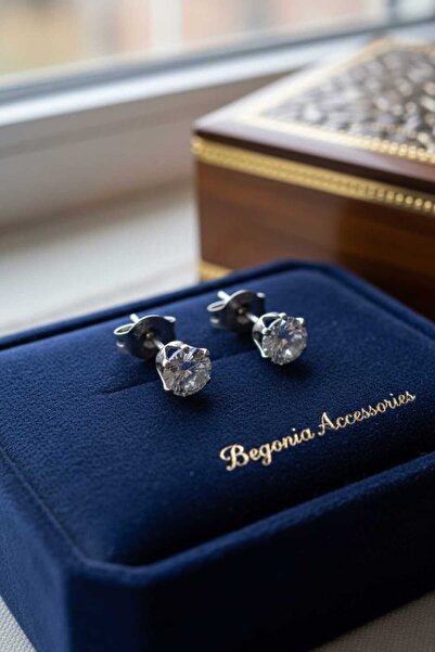 UygunGümüşçülük 316L Cerrahi Çelik Gümüş Kaplama Zirkon Taşlı Kadın Küpe – 1 ...