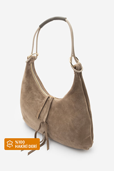 Marjin Geantă de umăr pentru femei din piele naturală cu fermoar și buzunar i...