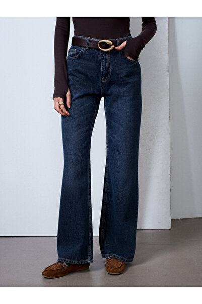 Dilvin 72123 bumbac 100% croi larg pe picior Jean-Albastru Marin