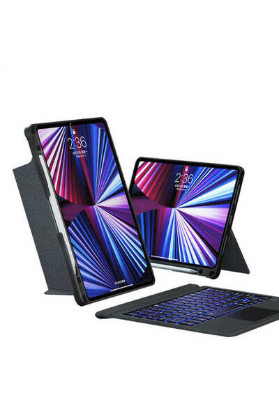 Fuchsia Pro 11 Inç 2021 (4.NESİL) Uyumlu Touch Pad Bluetooth Klavyeli Standlı...