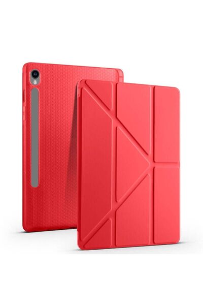 Fuchsia Galaxy Tab S9 Fe Plus 12,4 inç Uyumlu Fuchsia Kalem Bölmeli Stand Öze...