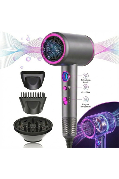 Skylaze Uscator Par Profesional Skylaze® M777, 2000W, 40.000 RPM, Afisaj Digi...