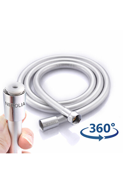 NEROLIA 200 cm Kolay Temizlik Paslanmaz Rakorlu PVC Duş Hortumu - Kopmaz Tasarım