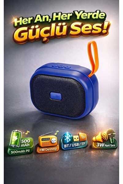 FaroxTech Taşınabilir Kablosuz Mini Hoparlör - Bluetooth, USB, SD Kart ve FM ...