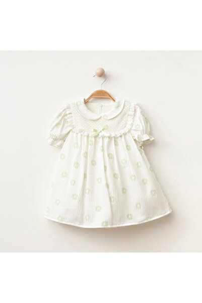my lusa Çiçek Dokulu Kız Bebe Elbise