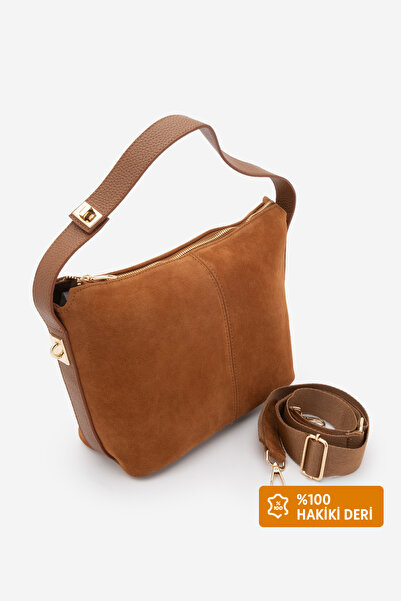 Marjin Geantă de mână și de umăr pentru femei, din piele naturală, cu fermoar...