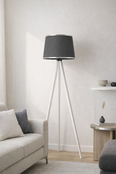 Vivido Home Mono Antrasit Beyaz Ayaklı Lambader