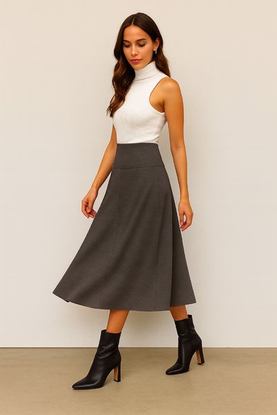 LAVİNİM Thessaloniki High Waist Flared Women's Skirt