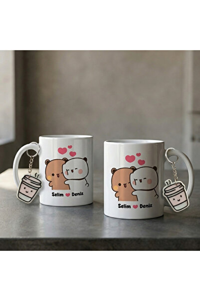 artemoris Kişiye Özel Sevgililer Günü Kupası (2’li Set) – İsimli Tasarım Pors...