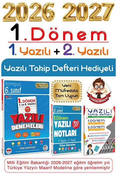 Tonguç Yayınları Tonguç 6. Sınıf 1. Dönem 1. ve 2. Yazılı Notları Tüm Dersler...