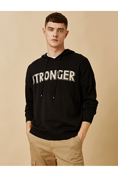 Koton Übergroßer Kapuzenpullover mit Slogan