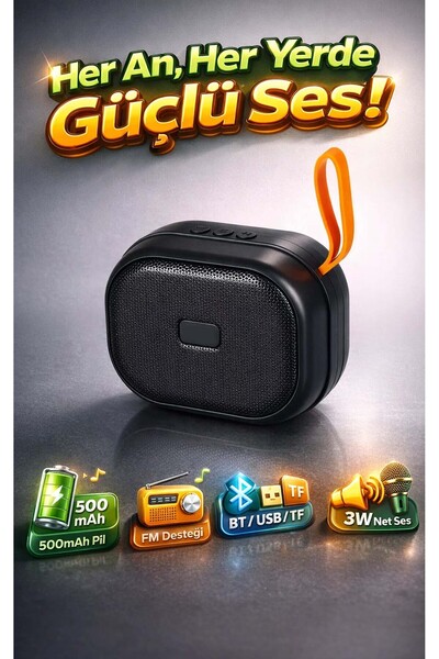 FaroxTech Taşınabilir Kablosuz Mini Hoparlör - Bluetooth, USB, SD Kart ve FM ...