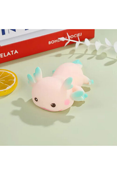 Choice كرة ضغط وردية اللون على شكل سمكة أكسولوتل لطيفة (ربع قطعة) - تساعد على...