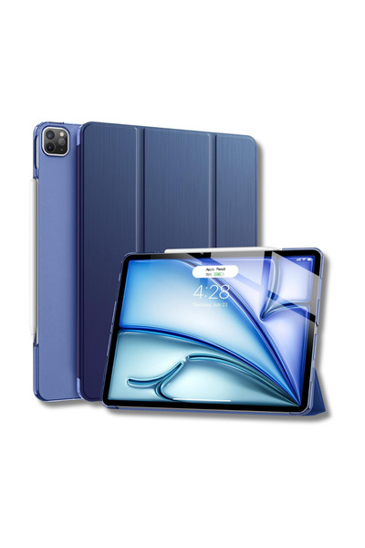 Fuchsia iPad Air 13 A2898 / A2899 / A2900 Uyumlu Kalem Bölmeli Smart Cover Ak...