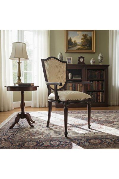 KleinHaus Furniture Retro Kollu Sandalye, Klasik Tasarım, Hazeran Sırtlı, Kon...