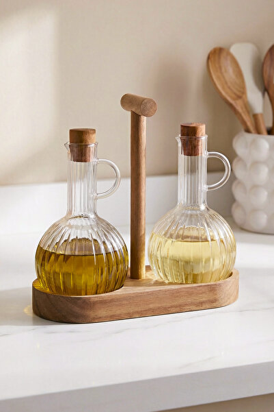 Digithome 2-Piece Borosilicate Glass Olive Oil and Liquid Bottle Oil Pot with...