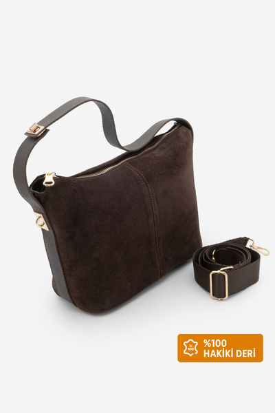 Marjin Geantă de mână și de umăr pentru femei din piele naturală cu buzunar i...