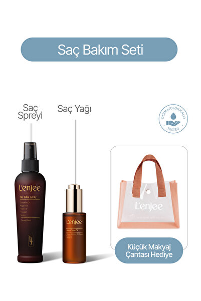 Onarıcı Saç Bakım Seti - Argan Yağı, Keratin ve E Vitamini - Besleyici Saç Spreyi 150 ml ve Bakım Yağı 50 ml- Saç Bandı & Bileklik Seti Hediye