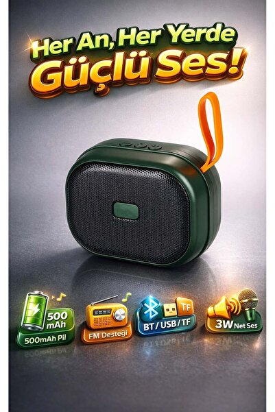 FaroxTech Taşınabilir Kablosuz Mini Hoparlör - Bluetooth, USB, SD Kart ve FM ...