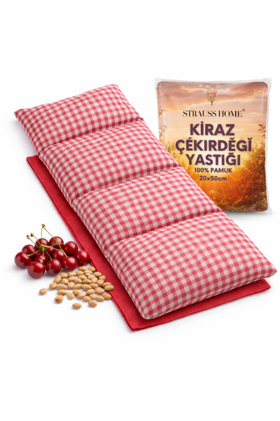Strauss Home® Kiraz Çekirdeği Yastığı Mikrodalga, Boyun ve Omuz Kiraz Çekirde...