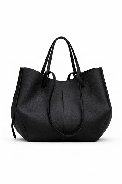 MoonliWear حقيبة يد نسائية من الجلد باللون الأسود ذات حجم كبير، تصميم أنيق (3...