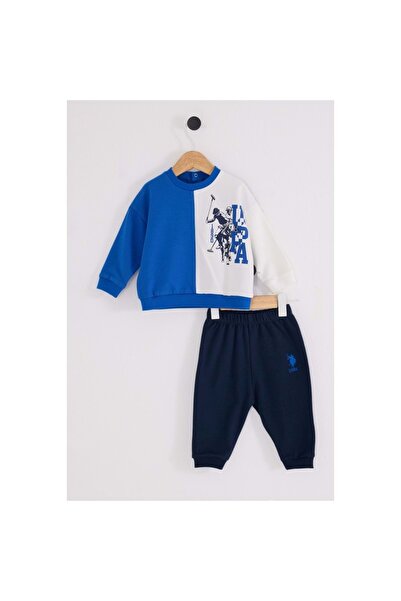 U.S. Polo Assn. Kids طقم ملابس رجالي من يو إس بولو مع تطريز أمامي وخلفي ساكس