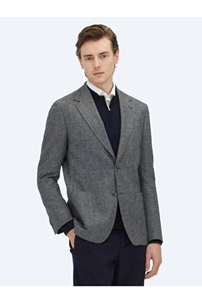 Kip Gray Modern Fit Wool Blend Jacket