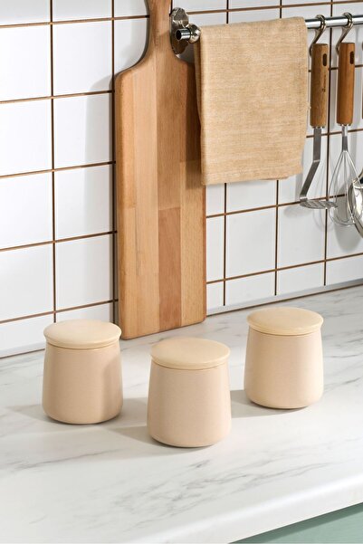 Karaca Lola Beige 400 Ml Spice Set - 3-piece with Vacuum Lid