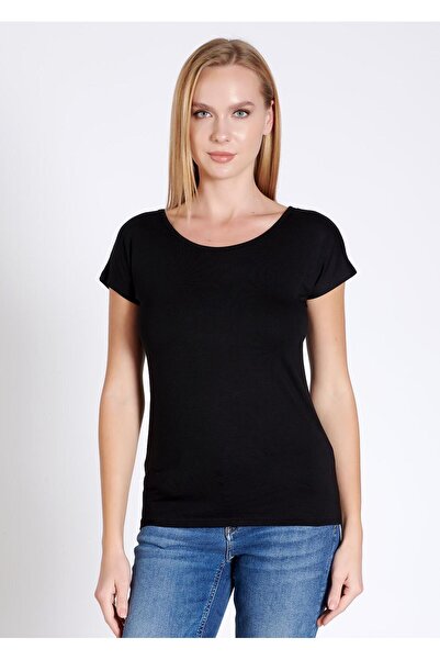 Belinay 8004 Sırtı V Dekolteli Kadın T-shirt