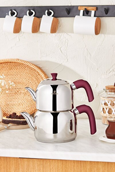 Karaca Alder Indüksiyon Tabanlı Midi Çaydanlık Takımı Mürdüm