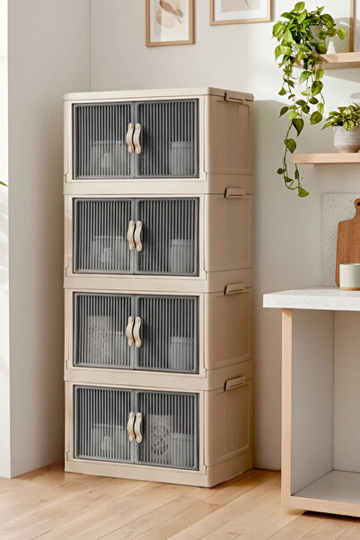 Kitchen Life 4'lü Portatif Istiflenebilir Organizer Dolap- Banyo Mutfak Dolap...