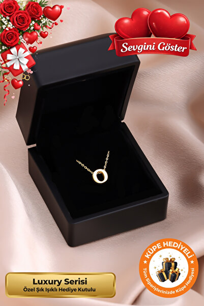 Lucente Jewellery Işıklı Hediye Kutulu O Harfi 925 Ayar Gümüş Kaplama Sevgili...