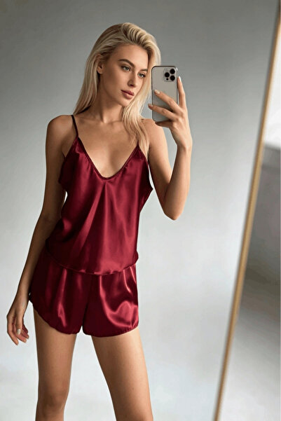 Gece İncisi Σετ Σατέν Σορτς με Τιράντες