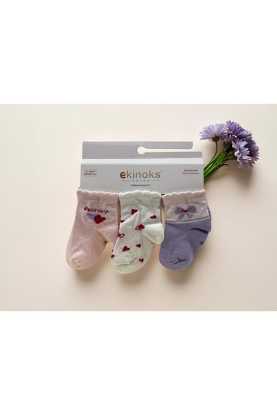 Ekinoks Honey Hearted Triple Baby Socks Pink