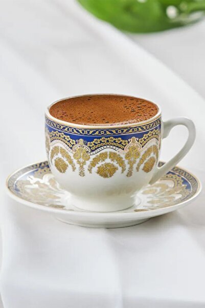 Karaca Zen Mavi 12 Parça 6 Kişilik Porselen Kahve Fincan Takımı - 90 ml