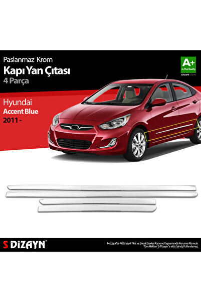 S Dizayn S-Dizayn Hyundai Accent Blue Krom Kapı Yan Çıtası 2011-2017 6208404