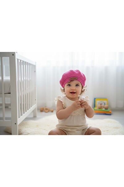 RYZE ÇOCUK Handmade Knitted Baby Hat Beanie Fuchsia