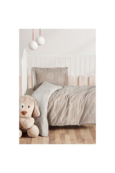 Kanz Unisex Jacquard Muslin Bedding Set Brown