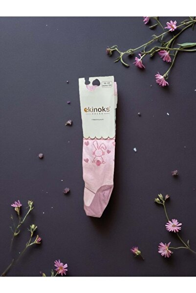 Ekinoks Rabbit Seamless Cotton Girls' Tights Pink