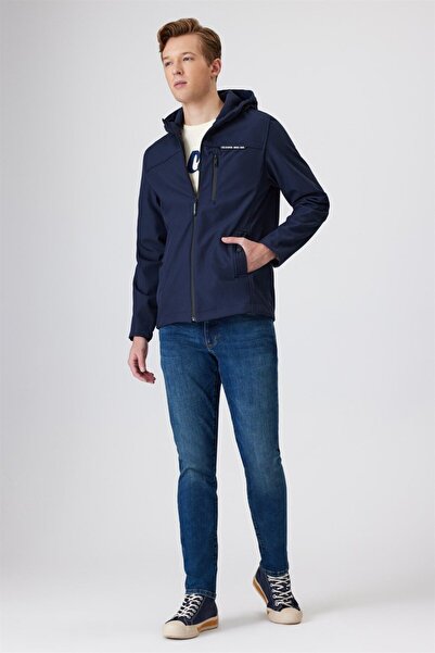 Lee Cooper معطف رجالي جديد من نيرون باللون الأزرق الداكن