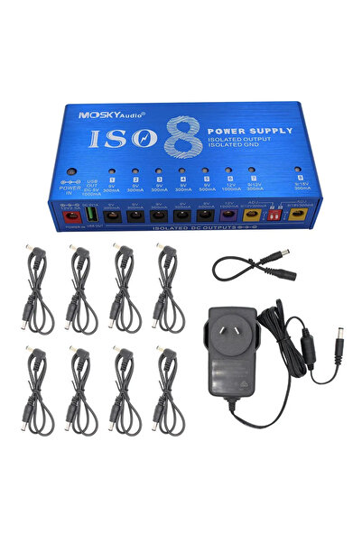 Choice مزود طاقة دواسة تأثيرات الجيتار Mosky ISO-8 بمقبس أسترالي، 8 مخارج تيا...