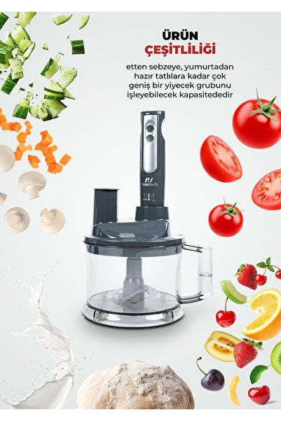 PiranTech YH-1420 Mutfak Robotu – El Blenderı, Doğrayıcı, Rende ve Çırpıcı Seti