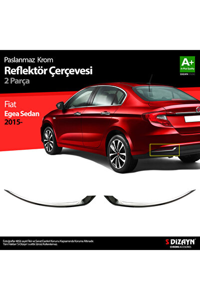 S Dizayn S-Dizayn Fiat Egea SD Krom Arka Reflektör Çerçevesi 2 Prç. 2015 Üzer...
