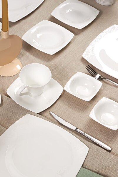 Karaca Fine Pearl Node 26 Parça 6 Kişilik Kare Inci Kahvaltı/servis Takımı