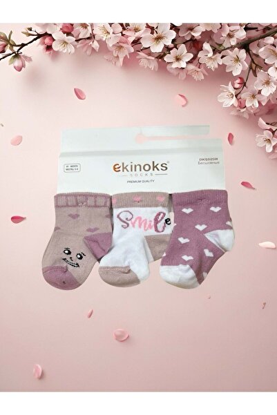 Ekinoks Smile Triple Baby Socks Dusty Rose