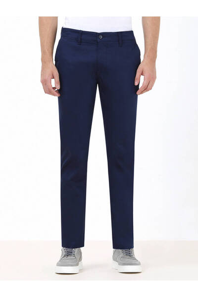 Kip Midnight Blue Slim Fit Ежедневни панталони от смесен памук