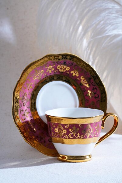 ACAR Hadley 12 Parça 6 Kişilik Kahve Fincan Takımı Kırmızı 06928