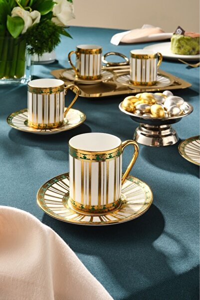 Karaca Mahidevran Coffee Cup Set for 6 Persons 80 ml