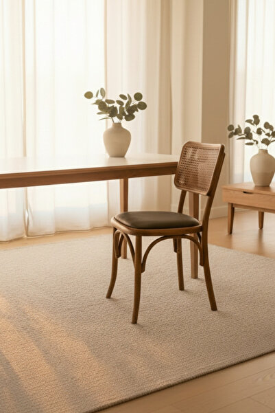 KleinHaus Furniture Lagos Hazeranlı Ahşap Sandalye, Retro Klasik Sandalye (Ki...